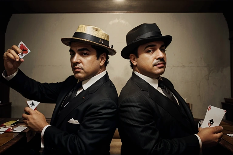 Al Capone y Pablo Escobar en un juego de cartas