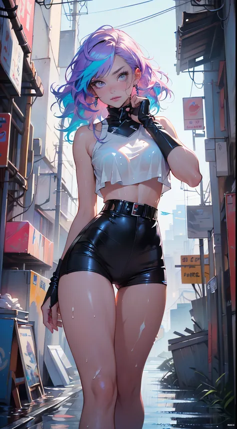 cute cartoon girl,(((1girl))),((extremely cute cartoon girl with liquid paint hair)),

(large breasts:1.4),(((very long hair,absurdly long hair,hair down to the waist,liquid paint hair:1.1,neon purple hair|neon pink hair|neon blue hair|neon aqua hair|purpl...