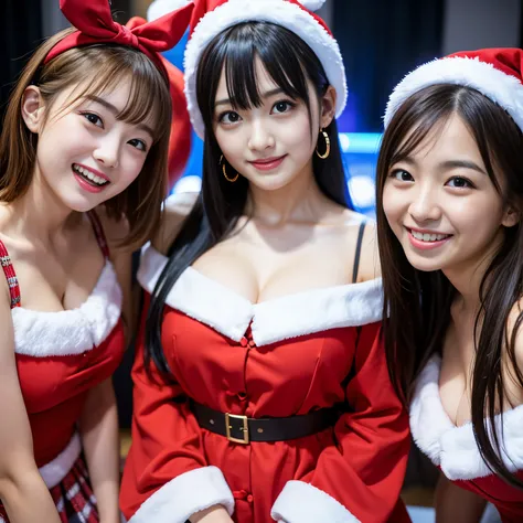 Best-quality, Masterpiece, Ultra-High-Resolution, (Photorealistic:1.4), Raw-Photo, Extremely-Details, Perfect-Anatomy, 

3girls, all teenagers, all members of the most popular Japanese idol groups, having a lot of fun at home drinking party, ((all complete...