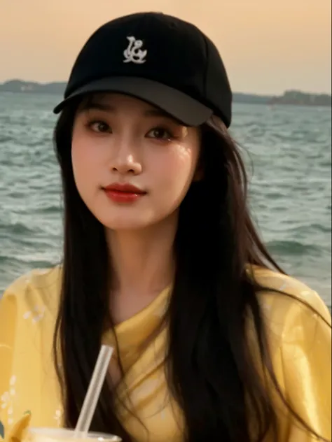 in blouse wearing、Wearing a black hat、Fide woman holding drink in hand, xintong chen, Jiama Chan, chengyou liu, Queen of the Sea Mu Yanling, a young asian woman, louise zhang, Xision Wu, wenfei ye, lulu chen, 3 2 - year - old, author li zhang, gongbi, jere...