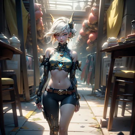 Mecha Dragon Carabinieri Urban equirectangular street deep path road Carabinery Angle-Below Rihanna Close-up Heroe_suit mecha Cinematic ultra UnrealEngine5 Fashion chef-d&#39 Van_Gogh Masterpiece girl outfits motorcycle nickel optimal sunLight meticulously...