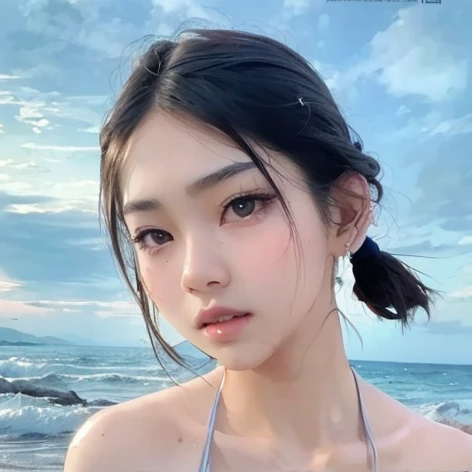 ((master-piece,intricately detailed,Realistic high resolution,lifelike,4K clarity)),((1 girl,asian,kawaii,15 years old,beautidul eyes,Short straight hair,dark-brown hair,nice skin,enormous breasts,open chest)),((No NSFW)),(bare breasts,naked vagina,body dr...