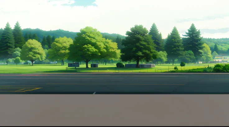 an airport with a forest background,  4k anime, 4k anime background, 4k detailed, 4k anime, 4k anime background, 4k detailed, high angle, high angle,