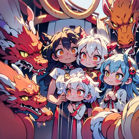 Chibi girl_and_a_Dragon UnrealEngine5 ultra Cinematic VanGogh masterpiece Goddess Stewardess deep path equirectangular Ship Pro-photo-realistic meticulously intricate ultra_high-details ultra_high-quality ultra_high-def ultra_high-res 🎈🍦🍹❤((😘athletic ultra...