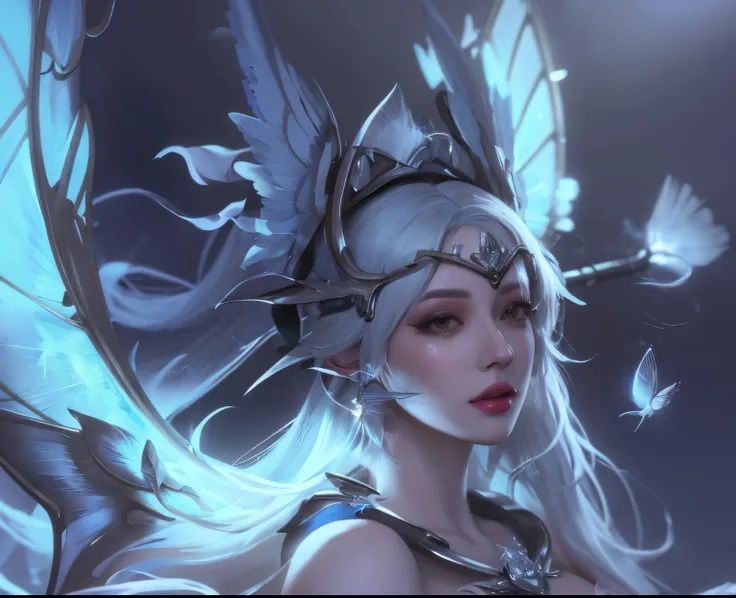 Real Human，photorealestic，Styled image of woman with white hair and wings, Very detailed artistic germ, Fan Art Best Art Station, concept-art | Art germ, art germ on artstation pixiv, Details, ! dream art jem, Most models | Art germ, Volop | Art germ, Art ...