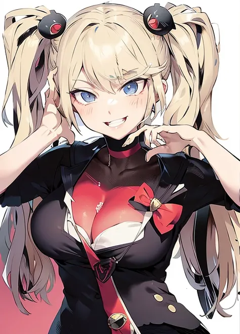 Anime girl with long hair and bow tie posing for photo, Junko Eshima, Anime cute art style, Vector shadow anime, An anime girl, Blonde long-haired anime girl, style of anime, Anime girls, style of anime, Portrait of an anime girl, Anime manga girl, Kitagaw...