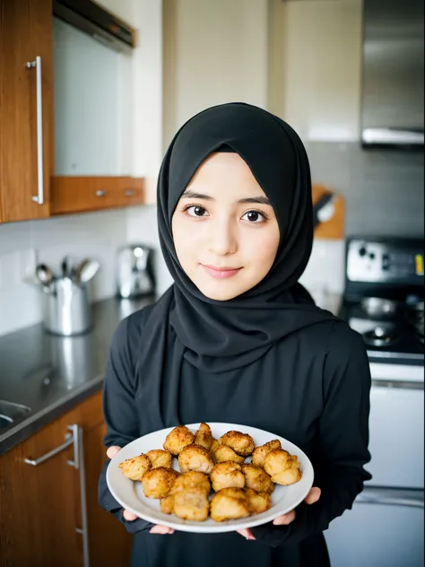 25 years old, hijab, kitchen