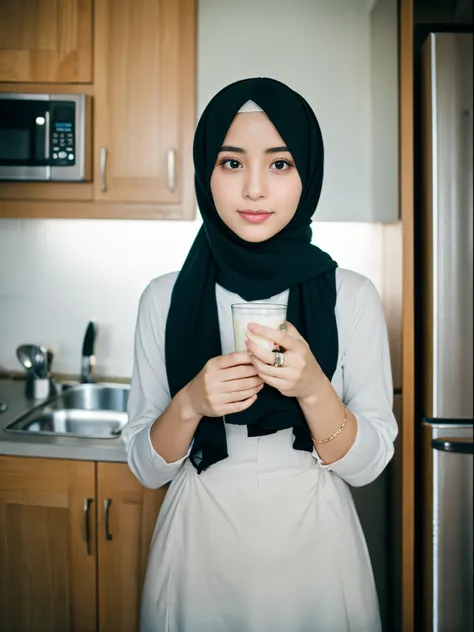 25 years old, hijab, kitchen