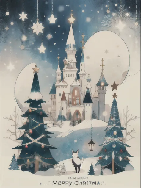 (((masterpiece))),best quality, whitetown, russian new year, salutes , bright color, snowing, christmas tree, balls on the chris...