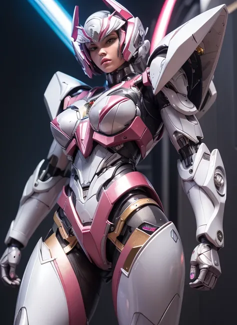 Textured skin, Super Detail, high details, High quality, Best Quality, hight resolution, 1080p, hard disk, Beautiful,(Arcee),beautiful cyborg woman,Mecha Cyborg Girl,Battle Mode,Girl with a Mecha Body,She wears a futuristic Transformers mech,Female Warrior...