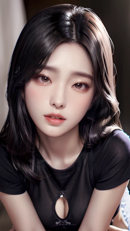 (best quality, 4k, masterpiece: 1.3), pretty korean woman, 1girl, sexy: 1.1, long dark black hair: 1.1, ultra-detailed face, det...