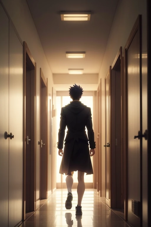 There  a person standing in the corridor，I have a bunch of drawers in my hand, Kuro anime screenshots, anime movie screenshot, TV animation stills, Screenshot of the 2012 animation, Madhouse Studio anime style, anime film still, Anime Stills Anime Style, a...