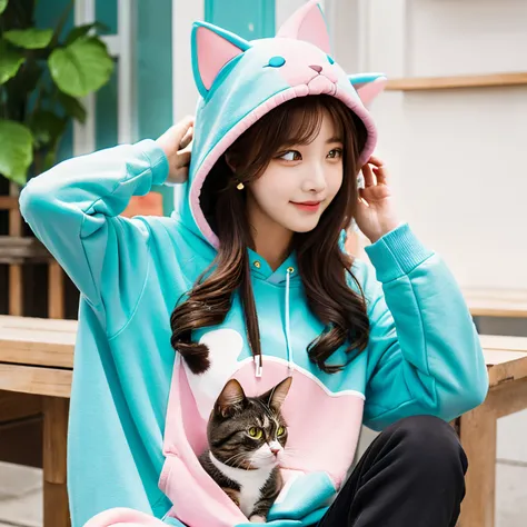 Cat ear hoodie spring image