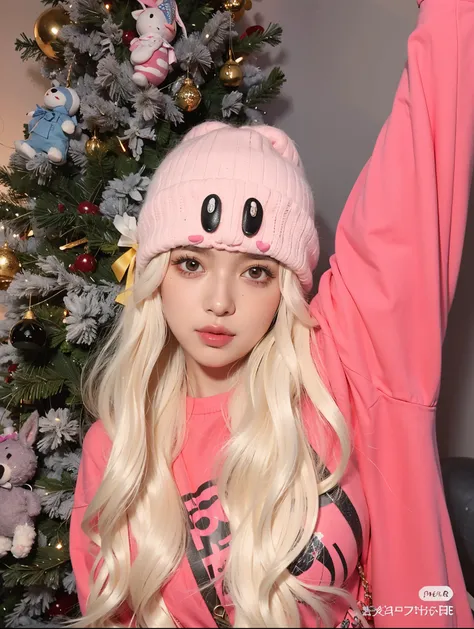 Chica araffe con cabello largo y rubio con un sombrero rosa., Hermosa Delphine, Linda chica kawaii, Parque Roseanne de Blackpink, Chica perfecta de pelo blanco, con un lindo sombrero, Wan adorable cara coreana, ulzzang, muy hermosa linda catgirl, pink icon...