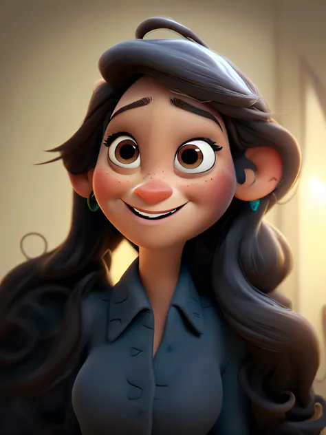 uma mulher estilo disney pixar