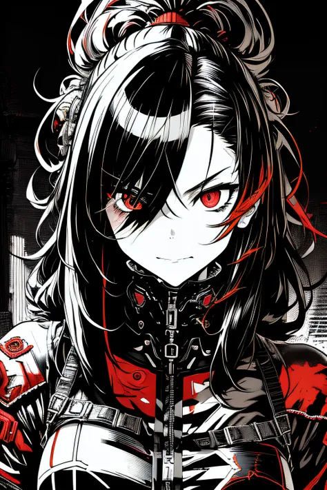 v5lcn style、(comic-000009:0.6),black and red,(extreme high contrast:1.2)、(ink art_dark ink:1.2)、1girl in,adorable,extremely deta...