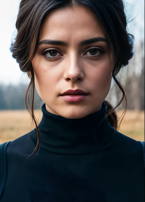 a stunning intricate full color portrait of (sks woman:1), wearing a black turtleneck, epic character composition, by ilya kuvsh...