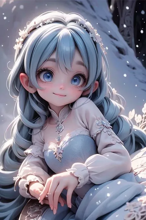 masterpiece, best quality, detailed eyes, a cute ((fairy)) smiling, having fun at a fairy village, (blue hair), (blue eyes), (pointy ears), (fairy leafy strapless blue dress), translucent fairy wings, (intense blue smokey eyes makeup), large ayelashes, fan...