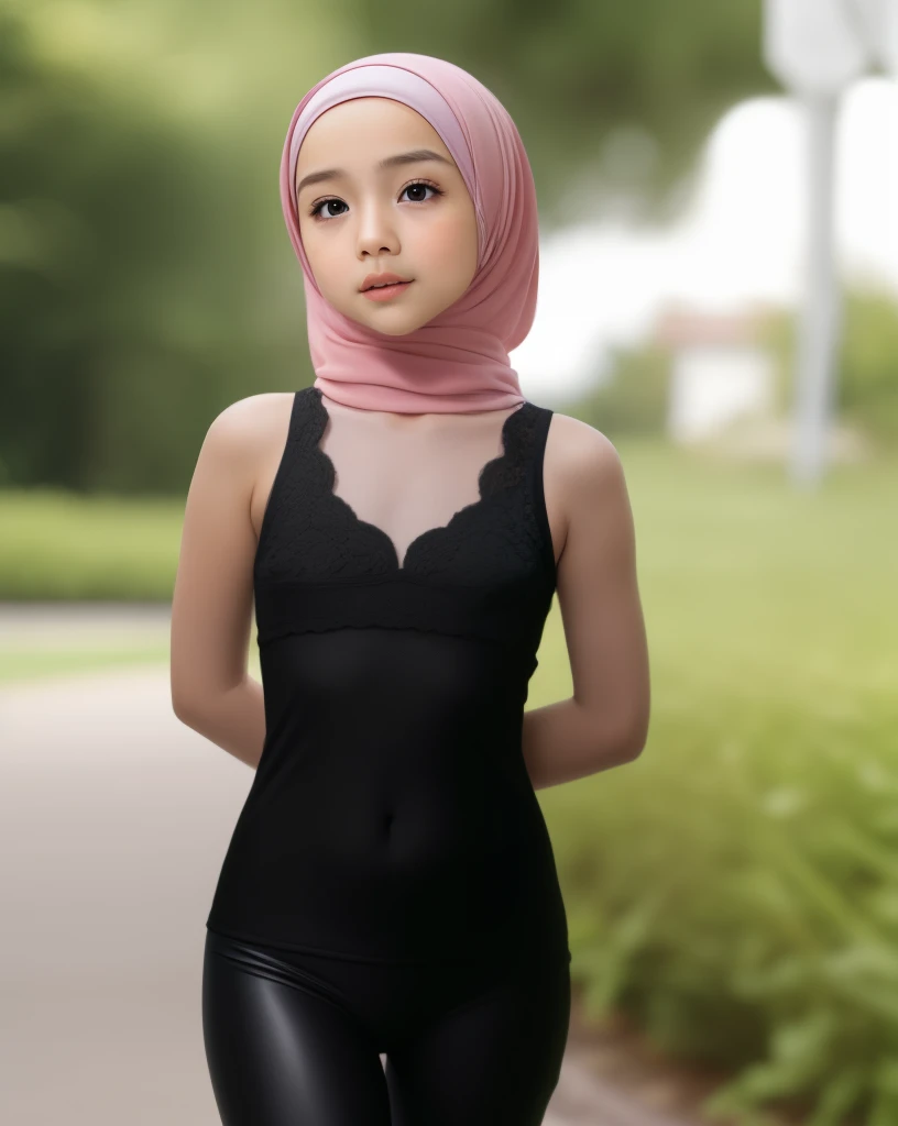 (((HIJAB MALAY GIRL))), masutepiece, High quality, UHD 32K, Realistic face, Realistic skin feeling , A Japanese Lady, 8 years old, Little Girl, Very cute and baby-like face, (((FLAT CHEST))), (MATRIX WORLD), ((look In front  at the camera and SADNESS)), ((...