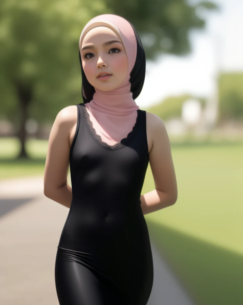 (((HIJAB MALAY GIRL))), masutepiece, High quality, UHD 32K, Realistic face, Realistic skin feeling , A Japanese Lady, 8 years old, Little Girl, Very cute and baby-like face, (((FLAT CHEST))), (MATRIX WORLD), ((look In front  at the camera and SADNESS)), ((...