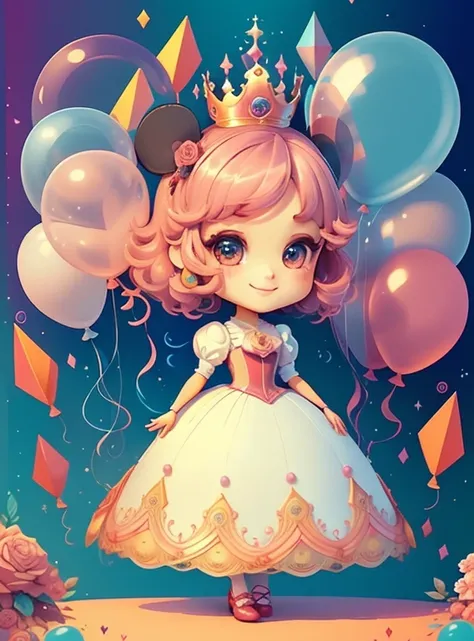 ((cute princess smiling, happy celebration, ballons, beautiful cake )) - Criador: Walt Disney2023) ), ,, ( Walt Disney acolchoamento ,multidimensional geometric wall PORTRAIT, arte, Chibi,
Yang08k, lindo, Colouring,Rose
Primary works, qualidade superior, m...