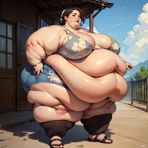 (masterpiece, best quality, highres:1.5), hyper realistic, 1woman, kiera knightley, (ussbbw:1.4), (obese:1.4), (morbidly obese:1...