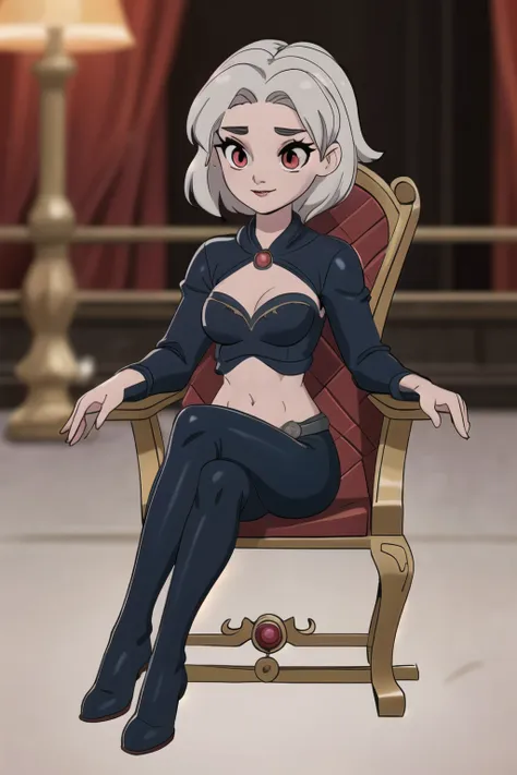 intricately detailed full body, professional photograph, of (seductive royal vampire female), clothed, sitting, on chair, in lux...