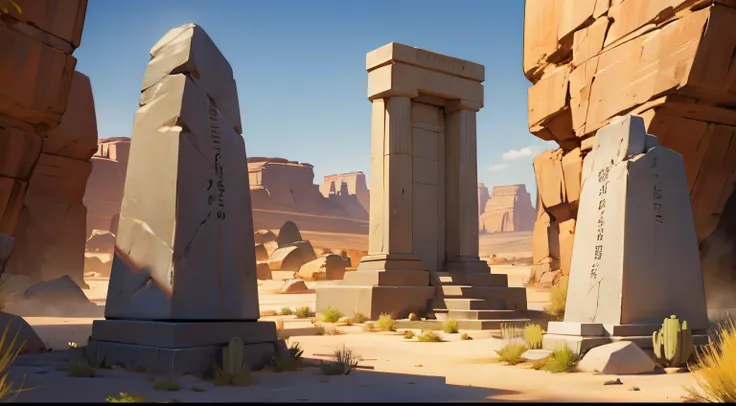 There  a stone monument in the desert