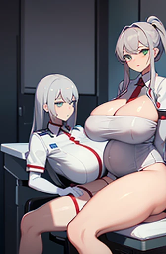 hospital, latex nurse suit,nurses,busty,elbow gloves,labcoat,silverhair woman,green eyes , gigantic boobs ,medical instruments,asian nurse,two nurses,speculum,examination room,oversize boobs, ,big ass ,strap on, lay on table ,legs spreaded,giving birth,gyn...