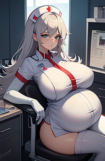 hospital, latex nurse suit,nurses,busty,elbow gloves,labcoat,silverhair woman,green eyes , gigantic boobs ,medical instruments,asian nurse,two nurses,speculum,examination room,oversize boobs, ,big ass ,strap on, lay on table ,legs spreaded,giving birth,gyn...