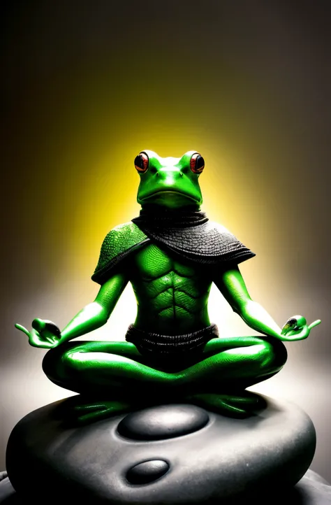 meditating (Frog) Naruto sat in lotus position., (((HDR+))), 16mm, 8K Texture, soft cinematic light, adobe lightroom, crazy look)))), soft cinematic light, exposure blend, murky,  soothing tones, highly detaild, insanely details, ultra - detailed, low cont...