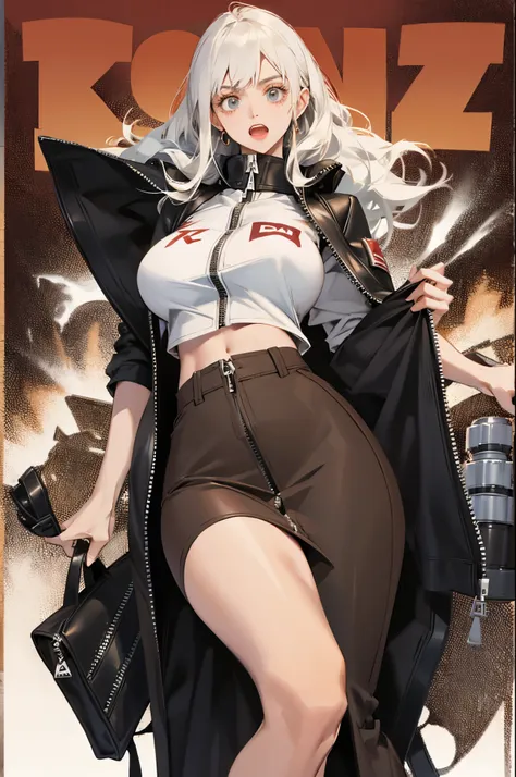 doom, having fun，Student clothing，Superskirt，Crop topping，Colossal tits，unzip your pants，Cuir，highly rendered，Detailed face，Fleshy thighs