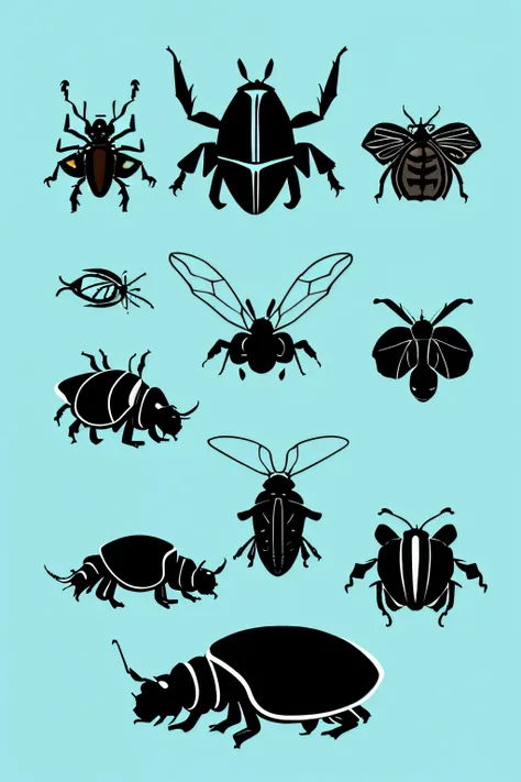 insects　rhinoceros beetle　Default illustration　cute little