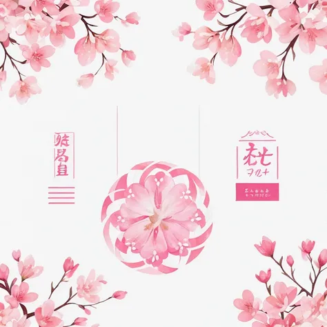 Box Package design of cherry blossom/pearl, Acerola Cherry illustration, pink/white watercolor style, minimal background, romantic atmosphere, Acerola Cherry around