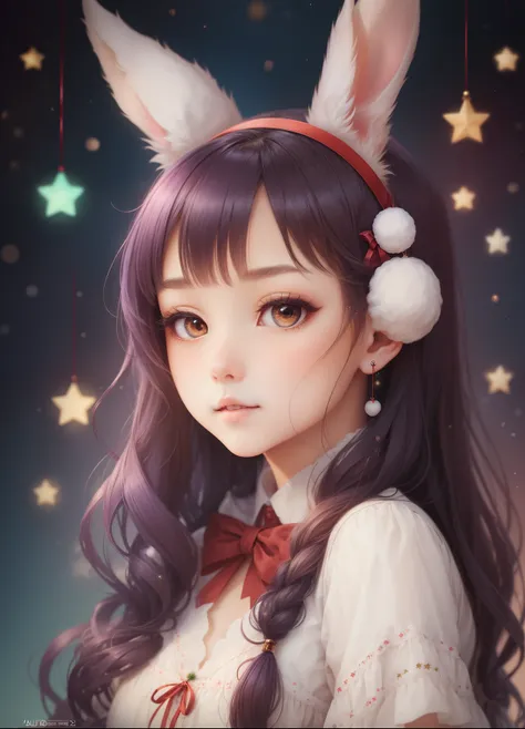 girl with rabbit ear and with the Christmas decorate --auto --s2