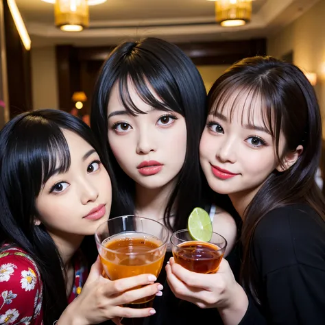 Best-quality, Masterpiece, Ultra-High-Resolution, (Photorealistic:1.4), Raw-Photo, Extremely-Details, Perfect-Anatomy, 

many-girls having a lot of fun at drinking party in luxury hotel suite, detailed luxury hotel suite,  

all teenagers, all members of t...