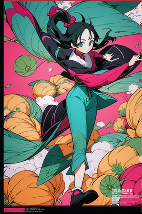 1Woman, Character Sheet, Concept art, full - body,  The woman, (kimetsu no yaiba)