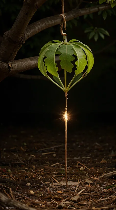 a small, glowing seed. The seed sprouts and grows rapidly into a majestic tree, symbolizing growth, hope, and new beginnings.