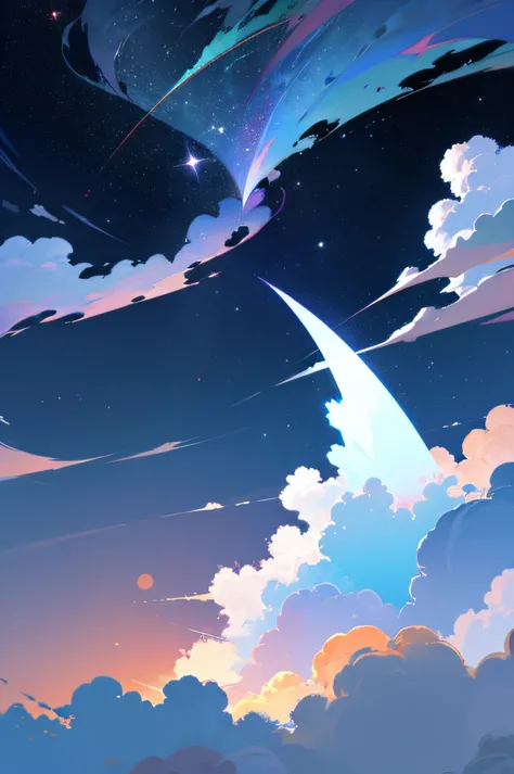 night sky,many cloud, star