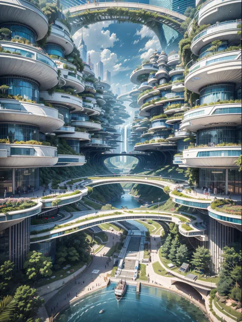 (best quality,4k,8k,highres,masterpiece:1.2),ultra-detailed,(realistic,photorealistic,photo-realistic:1.37),futuristic floating city,futuristic technology,city on a gigantic high-tech flat platform,airship,floating in the sky,futuristic city,small airship ...