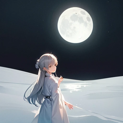 a moon、A wistful smile