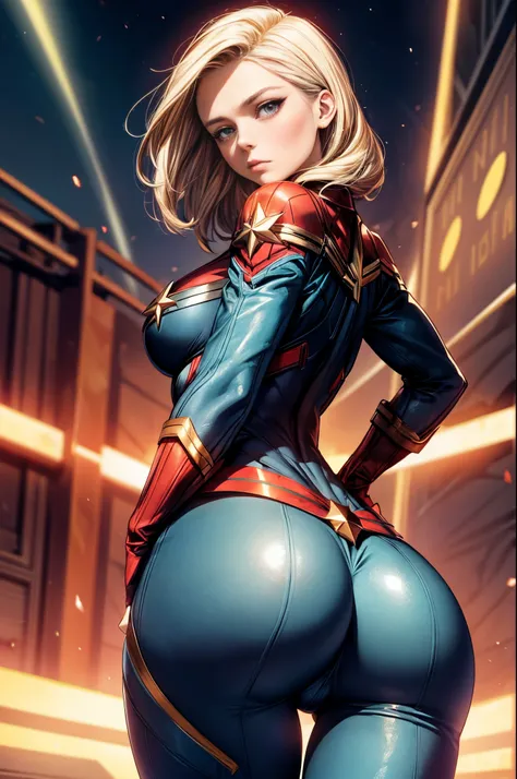 (((HUGE ASS))) Elizabeth Olsen as Captain Marvel, skinny, slim thick, small waist, 8k