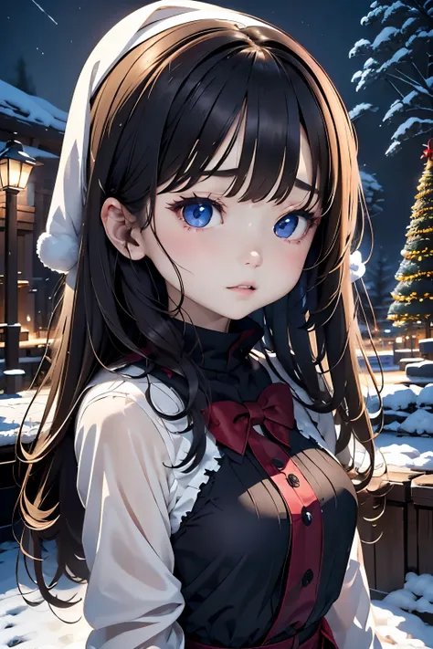 mid night、tome&#39;Snow continues to fall、raw、one girls、a baby face、Cute little girl s、Slender and beautiful、small tits、７Head and body、Twin-tailed:1.5、Meticulously drawn eyes、enticing、Twin-tailed、Its snowing、snow country、Christmas tree、Christmas Colors、Win...