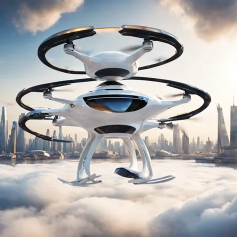 flying taxi, drone type, futuristic