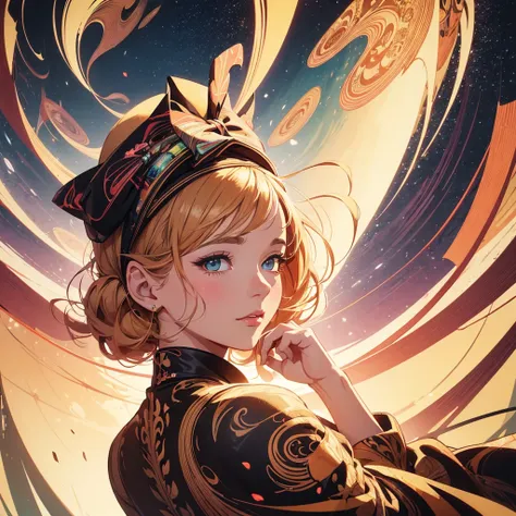 illustration of a woman with a ribbon wrapped around her head, martin ansin artwork portrait, martin ansin, stunning digital illustration, james gilleard artwork, poster illustration, inspired by Mike Winkelmann, inspired by Petros Afshar, by Matthew D. Wi...