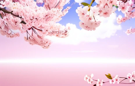 Pink/white color, cherry blossom background