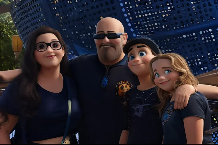 A Disney Pixar-style family, alta qualidade, melhor qualidade