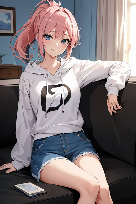 masterpiece:1.2, best quality, ((ultra detailed)), high resolution, 2d, anime style , photo, photography, detailed background, ((pink hair,medium hair,low ponytail,medium breasts))
BREAK
solo,(tareme:1.3),(droopy eyes:1.3), (sexy woman, tall face, tall fem...