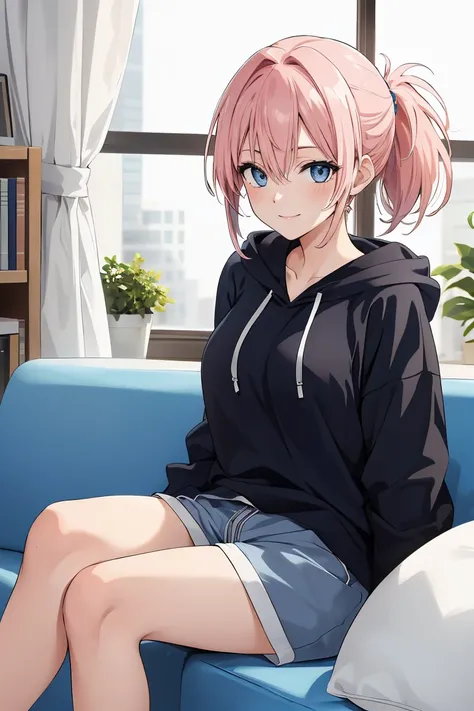 masterpiece:1.2, best quality, ((ultra detailed)), high resolution, 2d, anime style , photo, photography, detailed background, ((pink hair,medium hair,low ponytail,medium breasts))
BREAK
solo,(tareme:1.3),(droopy eyes:1.3), (sexy woman, tall face, tall fem...