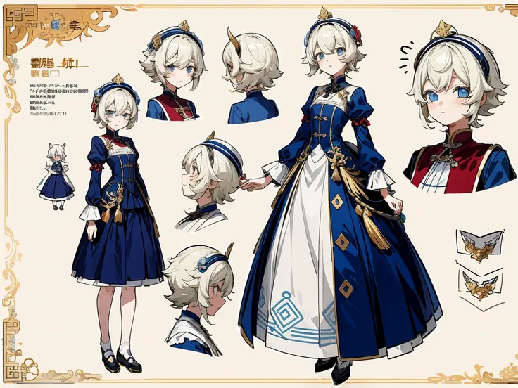 mortician, (masterpiece, best quality) detailed, character sheet, lots of items, many details), aristocratic girls, gentle, cute...